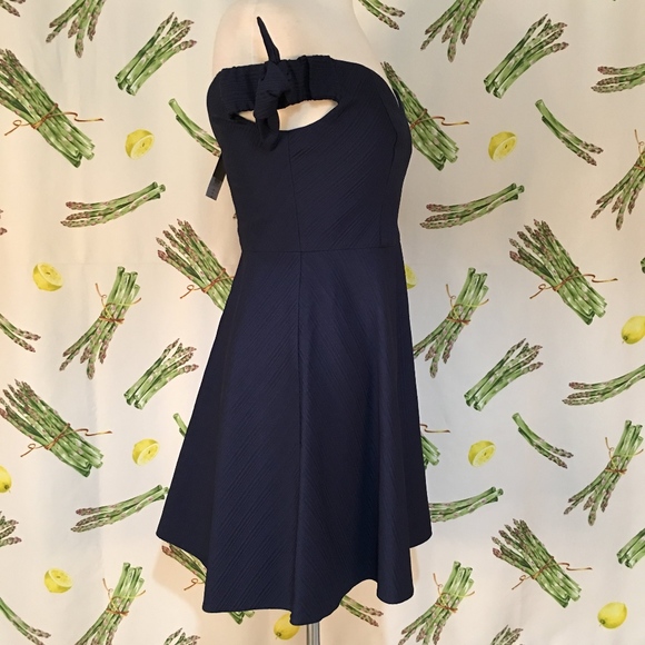 NWT Topshop Navy Off Shoulder Dress Size 6 - Picture 4 of 8